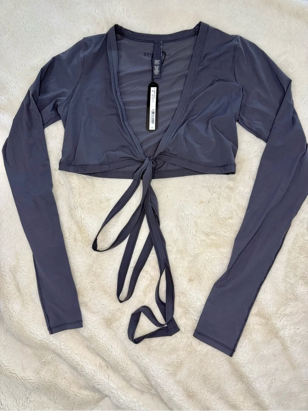 NikeSKIMS Weightless Layers Wrap Top XS Lead NWT Limited Edition